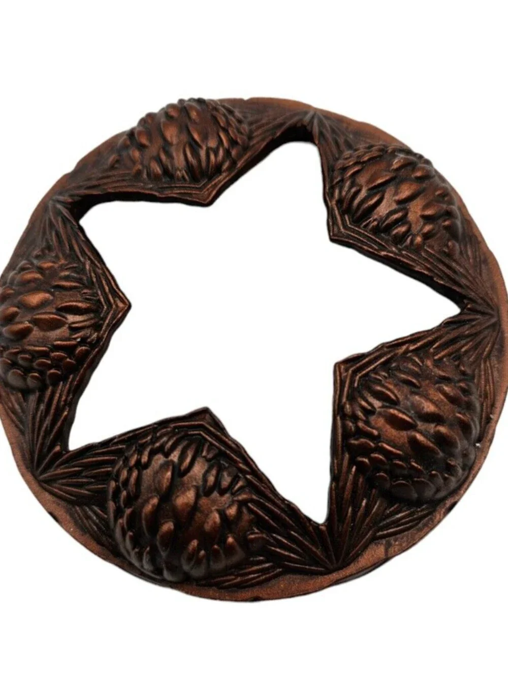 Yankee Candle Illuma Lid Candle Topper Bronze Tone Pinecone Star Print